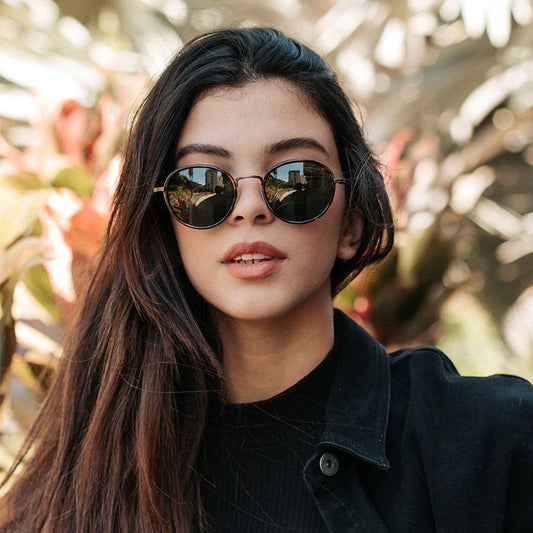 Steampunk Sunglasses For Men Vintage Round Polarized Mirror Sun Glasses For Women Shades UV400