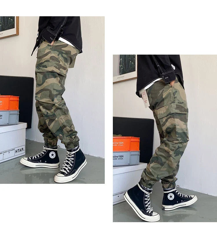 Spring Autumn Streetwear American Casual High Quality Camouflage Cargo Pants Men Clothing Harajuku Tactical Jogging Trousers