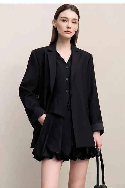 Women's Jackets 2026 Autumn New V-neck Vest Bud Shorts Separate Blazer Women's Fashionable Versatile Top Female 12641056