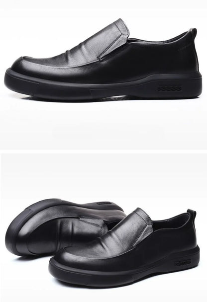 Social Shoe Male Spring Autumn Men's Formal Shoes Casual Business Cowhide 2025 Trend Black Official Cheap Clearance Footwear New