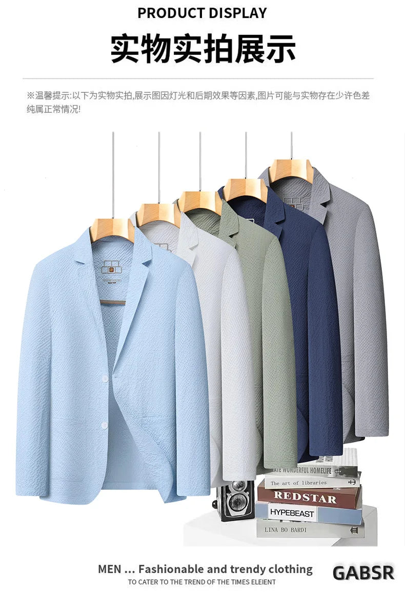 Summer new style suit jacket - Men's fashionable lightweight breathable quick-drying coat with sun protection fabric