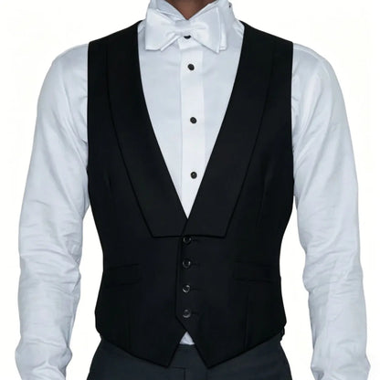 Men Vest White Single Button Solid With Lapel Waistcoat For Wedding Party Banquet Prom Business Work Daily Casual Men Suit Vest