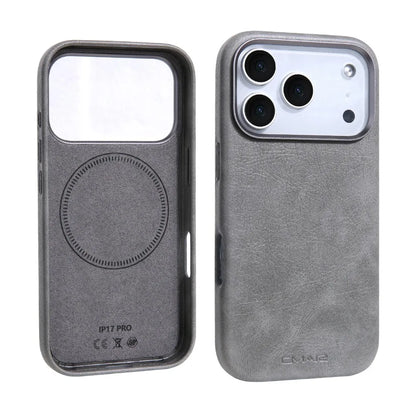Luxury Business Leather For Magsafe Magnetic Phone Case For IPhone17 16 15 14 ProMax Shockproof Metal Lens Frame Protector Cover