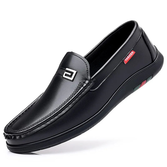 2026 New Solid Color Business Casual Shoes for Men Spring Autumn Soft Leather Shoes Male Fashion Light Driving Shoes Man