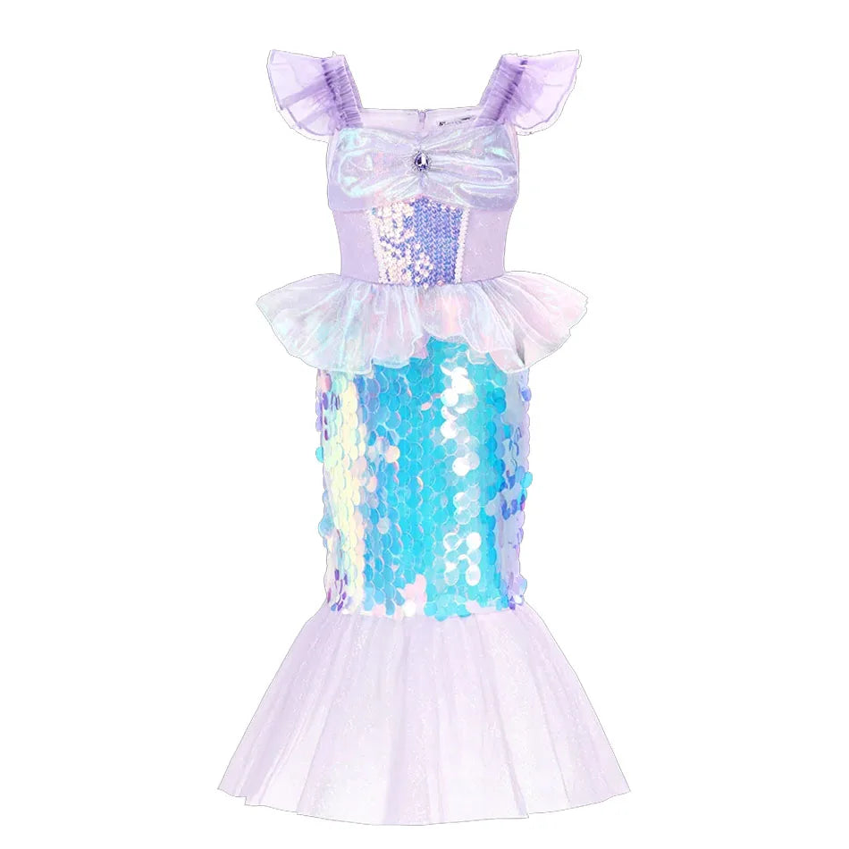 Elsa Anna Kid Princess Girls Dress Rapunzal  Kids Cosplay Halloween Vestidos Children Costume Birthday Party Dress