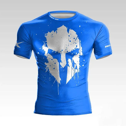 Summer new style Spartan helmet 3D printed men's T-shirt for boxing and fitness,daily outdoor activities.Quick-drying.Streetwear