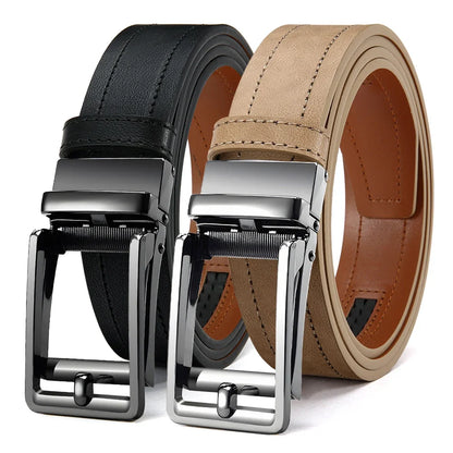 Men's Fashionable Leather Belt Men's High-quality Leather Belt Business Automatic Buckle Ratchet Belt Randomly Adjustable