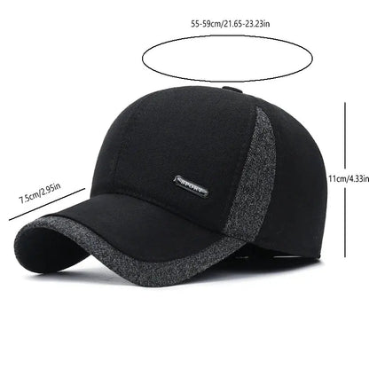 Auturnn Thick Warm Men Winter Baseball Cap With Ear Flaps, Ideal choice for Gifts