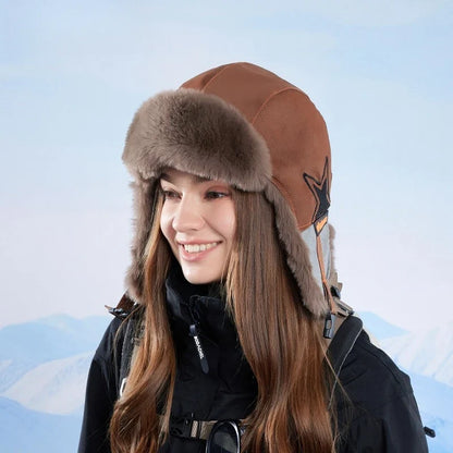 1pc Winter Warm Trapper Pilot Caps for Men,Hunting Warm Ear Flap Russian Winter Ski Cold Weather Bomber Hats