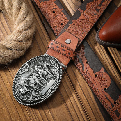 Vintage meets fashion! PU alloy buckle belt, suitable for both men and women, to create a personalized Western style
