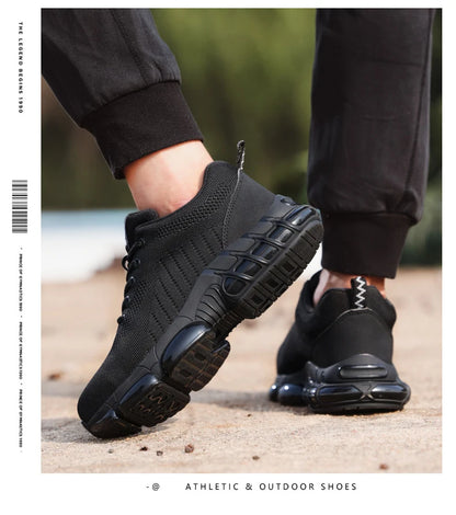 Steel Toe Shoes for Men Lightweight Work Shoes Air Cushioned Sneakers Indestructible Construction Industrial Work Safety Sneaker