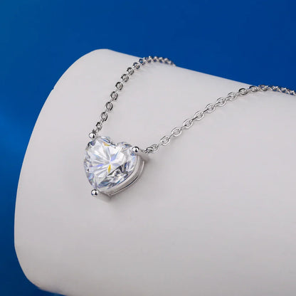 1-3Carat Heart Cut Moissanite Pendant Necklace for Women S925 Silver 18k Gold Plated Solitaire Necklace Jewelry Anniversary Gift