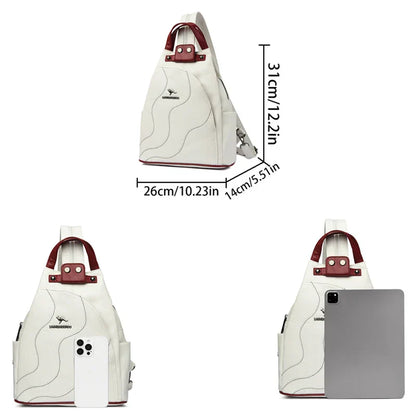 Women Leather Backpacks Zipper Female Chest Bag Travel Back Pack Ladies Bagpack Mochilas School Bags for Teenage Girls Sac A Dos