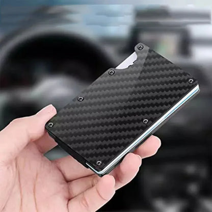 Étui portefeuille mini slim en fibre de carbone forgée, organisateur pour homme, Cartera Tarjetero Hombre, porte-cartes de crédit, cadeau de luxe