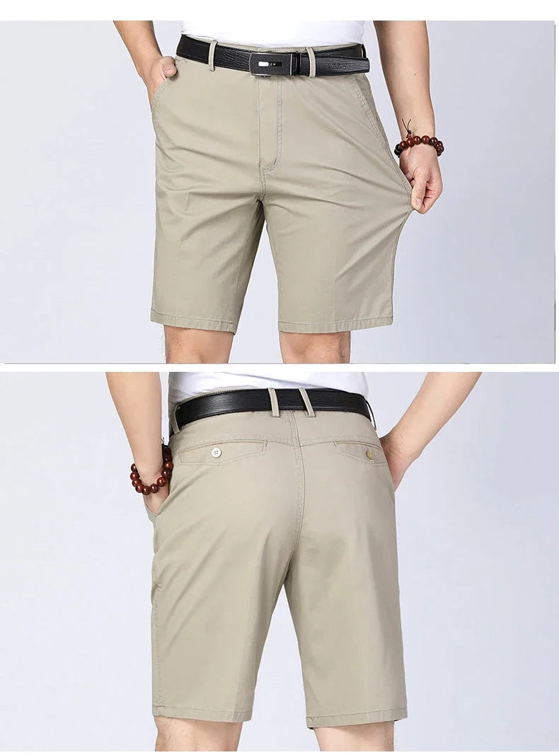 Casual Cotton Shorts Men Summer Knee Pants Breathable Classic Bermuda Shorts Outdoor Clothes Black Male Short Pants