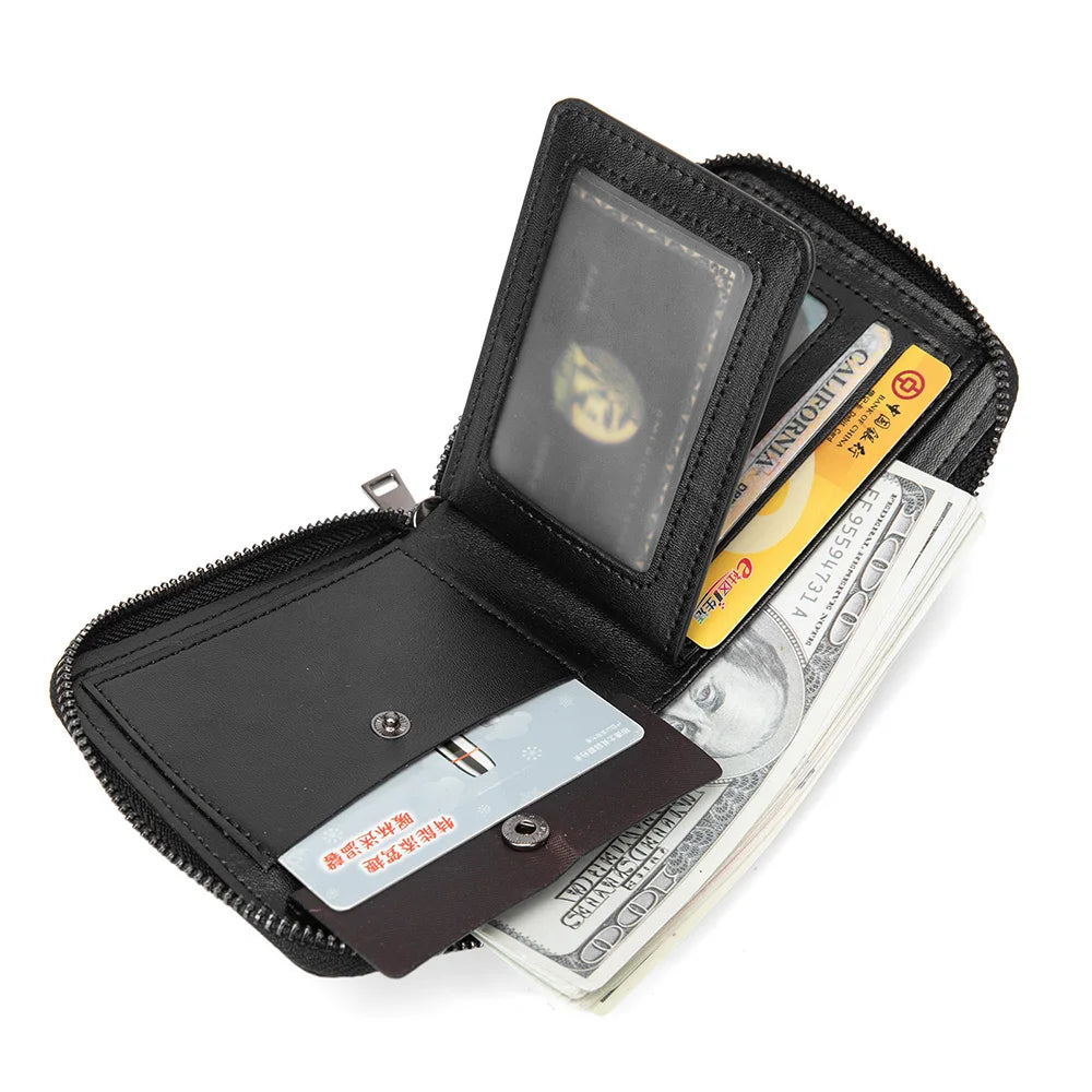 Classic Short Genuine Leather Men Wallets Fashion Coin Pocket Card Holder Men Purse Simple Quality Male Wallets