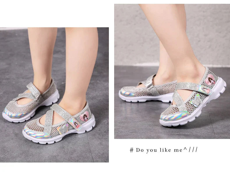 Girls Sandals Cartoon Sweet Soft Sole Children Beach Shoes Children's Summer Floral Sandals Princess Shoes Fashion Cute