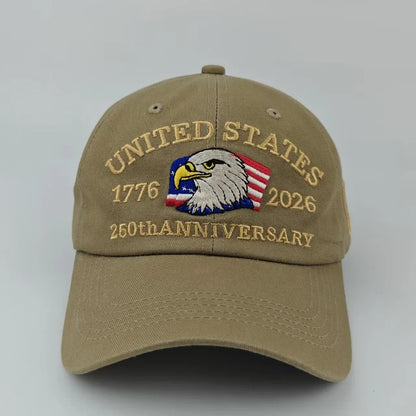US 250th Anniversary Cap Adjustable Retro Washed Patriotic Cap US 250th Anniversary Tribute Hat Trucker Hat for Men & Women