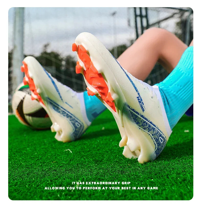 New Men Football Boots Ultralight Soccer Shoes Cleats Long Spikes Match Breathable Indoor Sneakers Training Drop Shipping