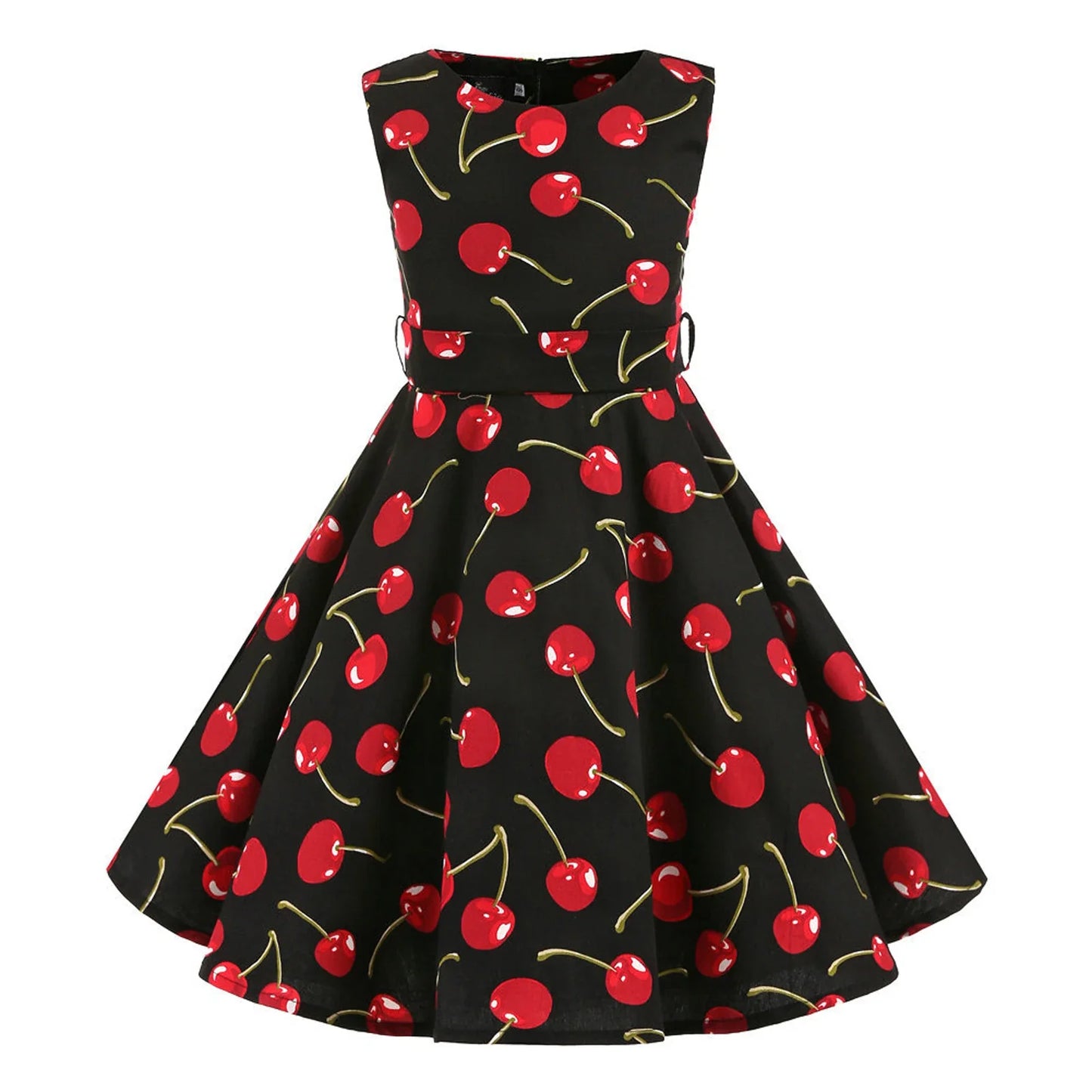 Girl's Retro Dress,Summer Princess Sleeveless Polka Dots Cotton Lightthin Romantic Floral 50s Vintage Dress Party Wedding Daliy