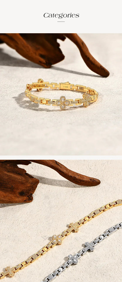 DVVS1 Moissanite Bracelet 925 Silver Bracelets Original Certified Women's Chain For Wedding Engagement  Luxury Jewelry