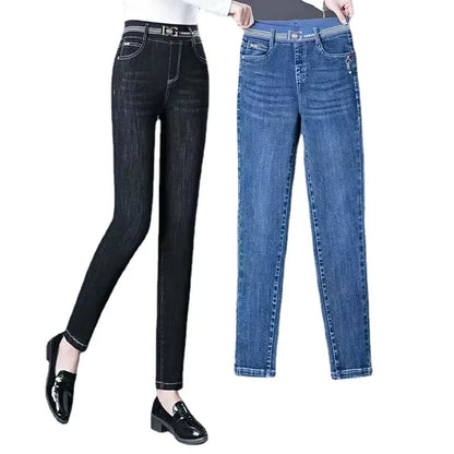 Jeans Oversize 26-38 Slim Denim Pants Women's High Waist Skinny Jean Vintage Wash Pencil Stretch Vaqueros Leggings Pantalones