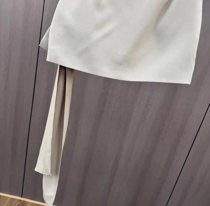 2026 Spring and Summer Design Sense Niche French Temperament Pleated Bow Streamer Hip Skirt for Women Ladies
