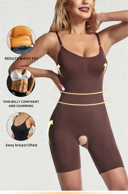Bodysuit Shapewear Women Open Crotch Tummy Control Full Body Shaper Seamless Slimming Sheath Butt Lifter Abdomen Shapers Corset