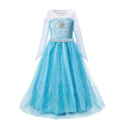 Kid Snow White Cinderella Rapunzel Elsa Belle Costume Girl Halloween Christmas Carnival Dress Children Princess Evening Gown