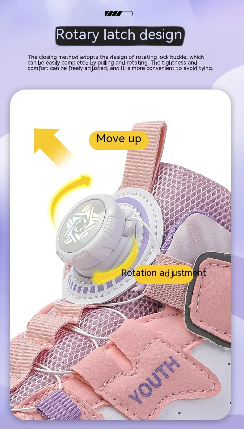 Children's walking shoes 2024 new double wheel invisible roller skates young primary school children big child swivel buckle