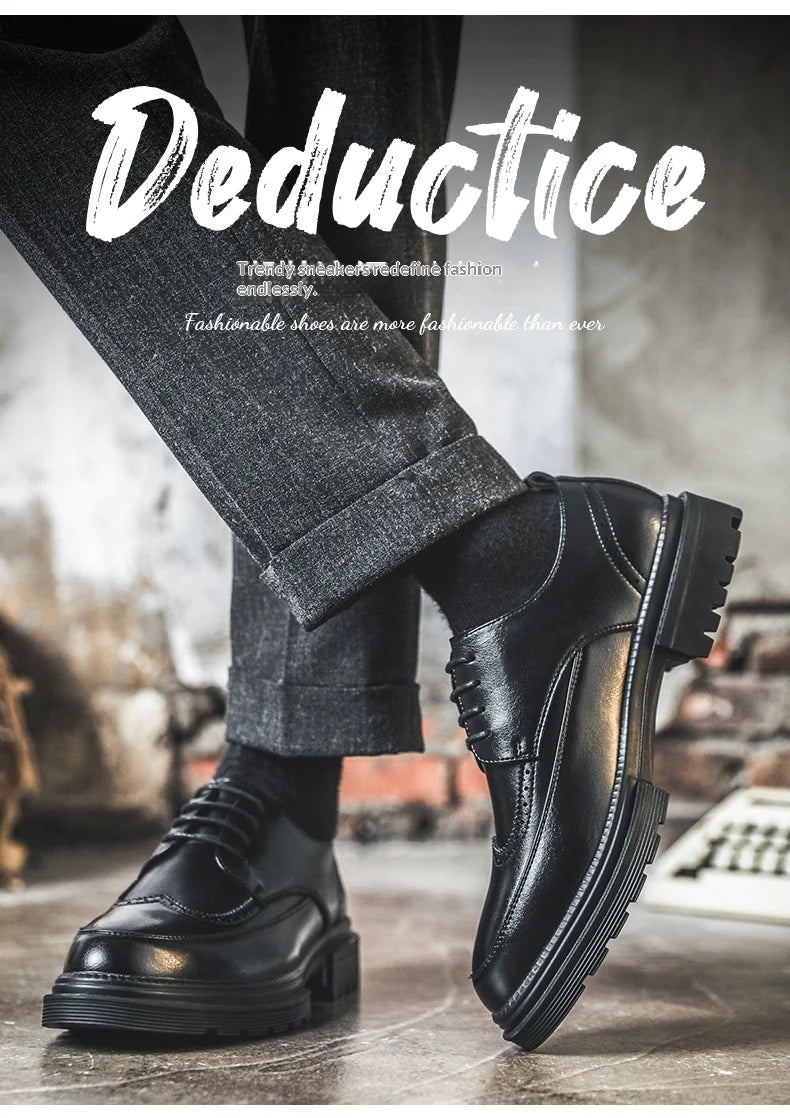 Big Size Men Height Increaseing Dress Brogue Shoes Gentleman Suit Elevator Shoes Oxford Invisible Heel 4/7/9CM Wedding Man Shoes