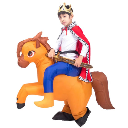 Kids Child Inflatable Horse Costume Girls Boys Funny Halloween Purim Party Inflated Garment Disfraces