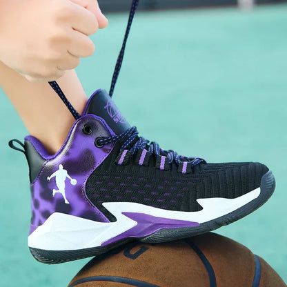 High Quality Children Casual Shoes Mesh Sneakers Comfortable Boy's Sport Shoes Fashion Cushioning Non-slip Kids Basketball Shoes