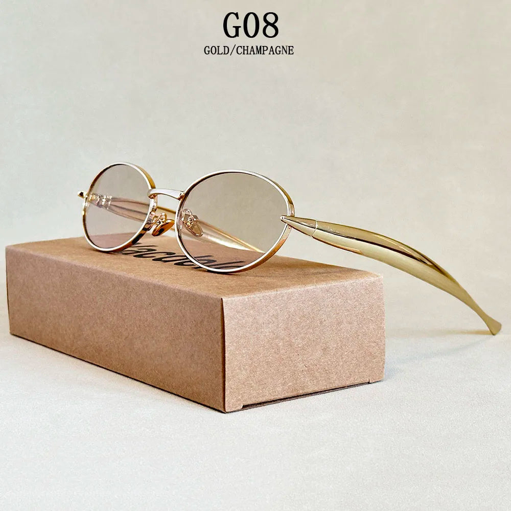 Oval Sunglasses Women Trendy 2025 Luxury Vintage Sunglass Fashion Glasses Dropshipping Lentes De Sol Mujer Lunette Soleil Femme