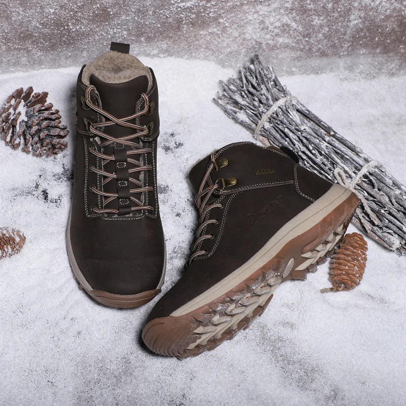 2024 Fashion Outdoor Winter Snow Boots For Men Male Sneakers Adult Quality Rubber High Top Super Warm Plush Warm Ankle Boots