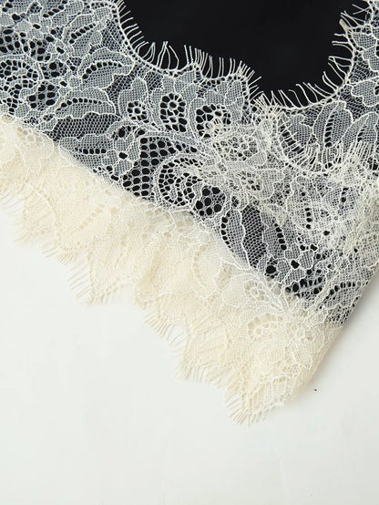 Women Elegant Fashion Lace Patchwork Dress Flare Sleeve Slim Mini Dresses 2026 Spring Summer Lady Sexy Party Evening Dress