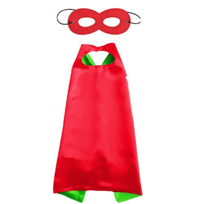 Superhero Cosplay Costume Solid Two Colored Satin Super Hero Cloak Children Cape Boys Girls Satin Halloween Carnival Party