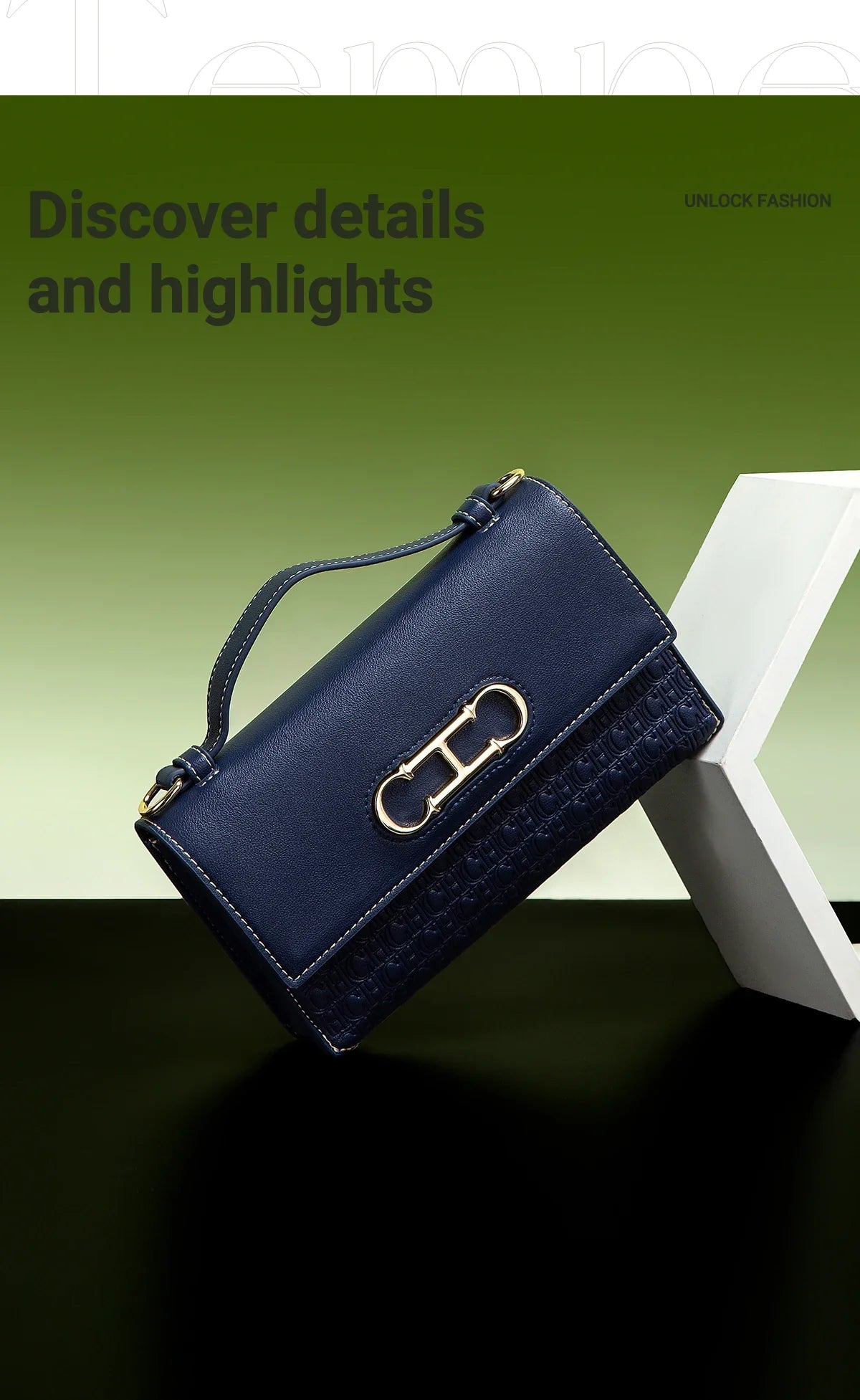 Premium Leather Handbag Monogram Embossing Metallic Clasp Portable Handle Structured Silhouette Ideal Office Evening Events
