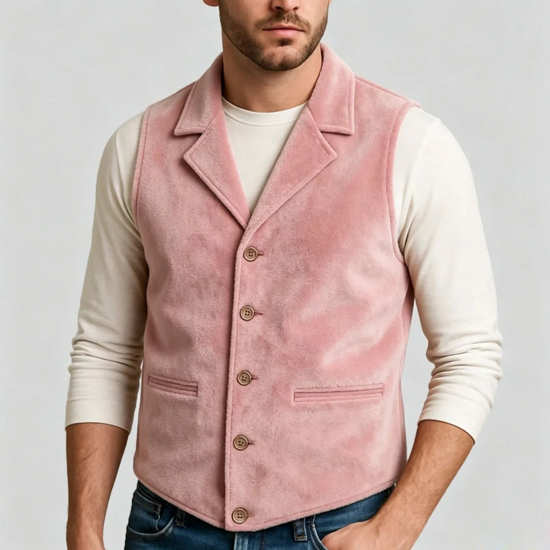 Men Vest Orange Velvet Single Breasted Lapel Waistcoat For Wedding Banquet Party Business Work Office Casual Daily Men Suit Vest