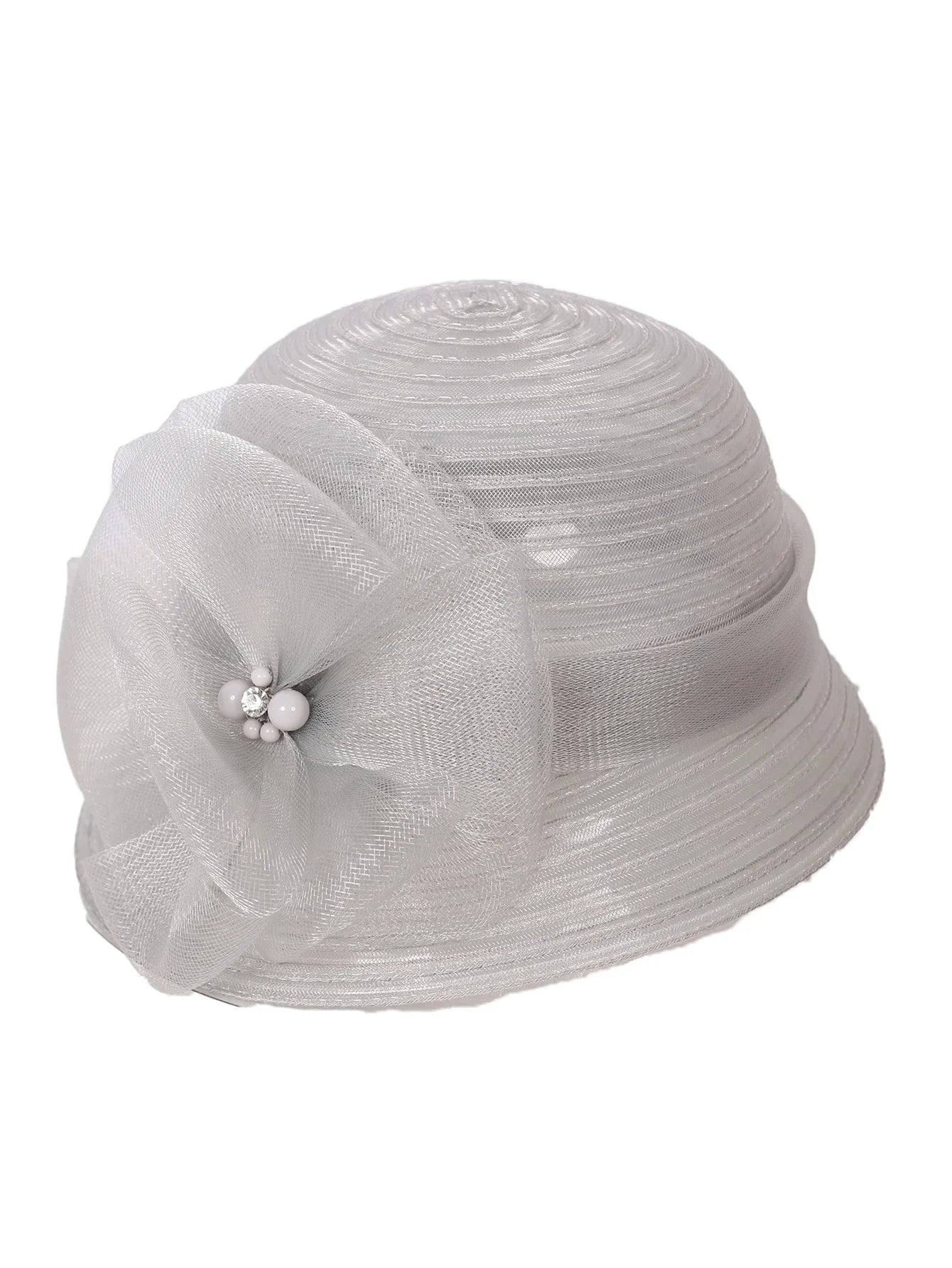 Floral Derby Fascinator Hat & Fedora for Women - Wedding Bridal Church Tea Party Formal Dress Accessories, Floppy Sun Caps
