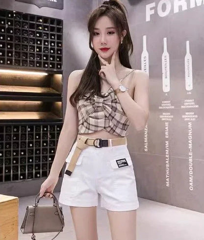 High Waist Shorts for Women Korean Style Cotton Short Pants Woman Design Trend 2025 Fashion Clothing XL Outfits Youthful Jorts