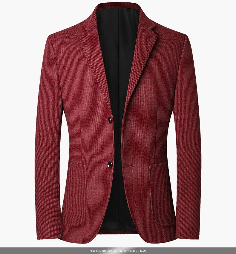Brand 2026 Spring Elegant Blazer for Men Long Sleeve 2 Button Wedding Party Easy Care Business Blazers Suits Men
