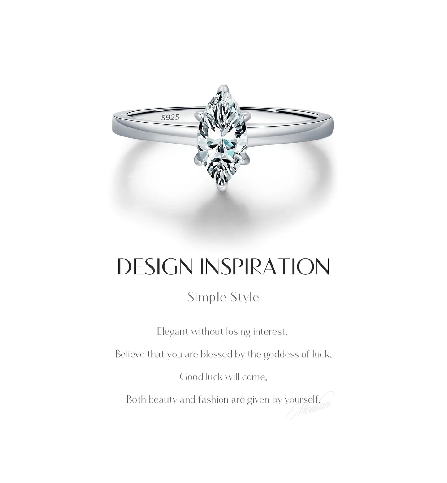 D Color Marquise Cut Rhombic Moissanite 925 Sterling Silver Luxury  Band Rings For Women Wedding Fine Jewelry Gifts