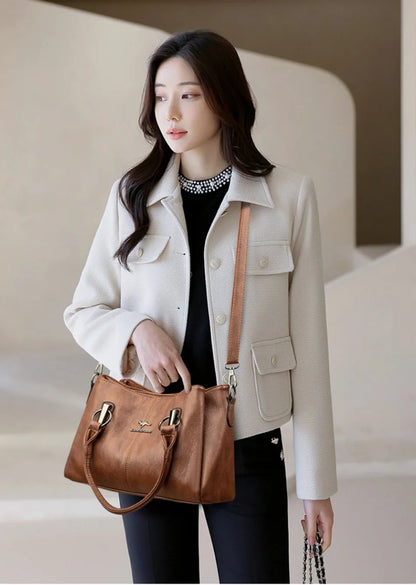 Genuine 3Layers High Quality Soft PU Leather Ladies Shoulder Crossbody Bags for Women  Luxury Handbags  Women  Designer A Main