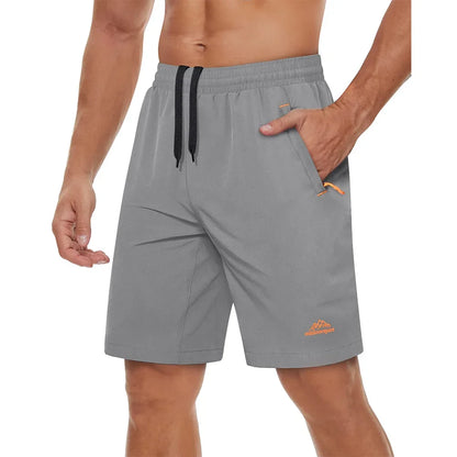 Quick Dry Athletic Running Shorts with Zipper Pockets Men's Summer Shorts for Gym Training Workout Hiking Casual Shorts