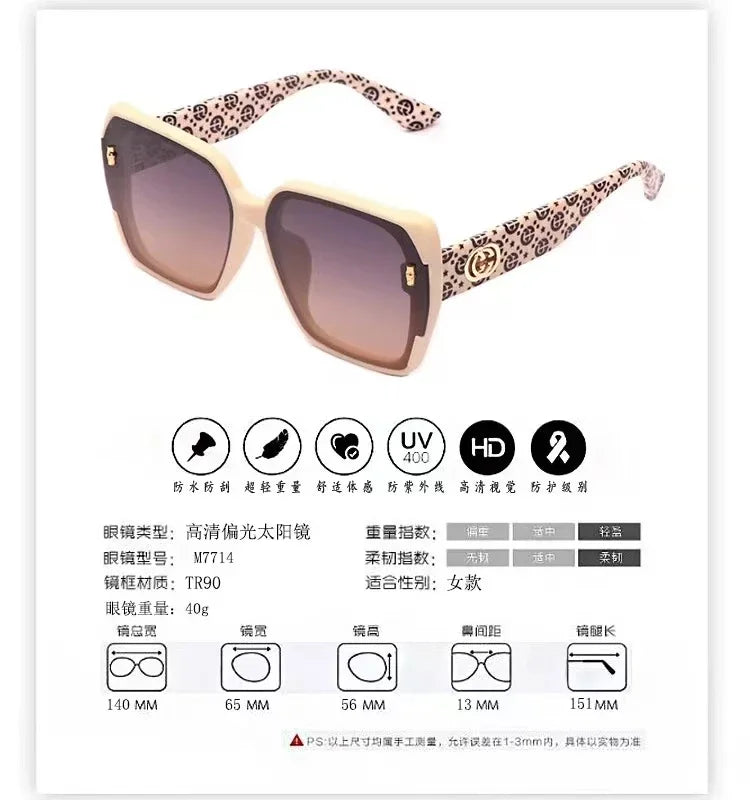 Fashion Polarized Sunglasses Internet Celebrity Sunglasses 2025 New Ins Spice Girl Style Premium Women's Sunglasses