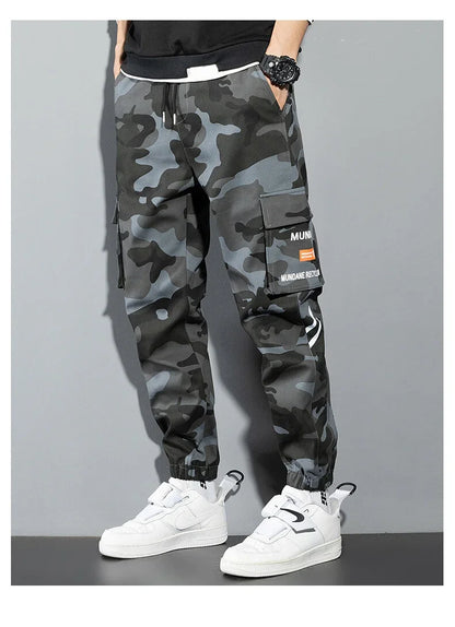 New Korean Fashion Style Casual Pants Men Cotton Cargo Trousers Male Plus Size Camouflage Streetwear Y2K Harem Jogger Camo Trend