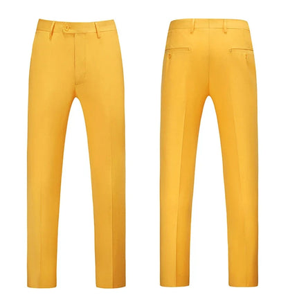 British Style Solid High Waist Trousers Men Formal Trousers High Quality Slim Fit Business Casual Suit Pants Groom Wedding Dress