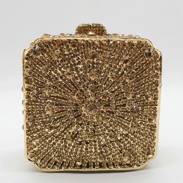 Crystal Women Evening Clutch Bag Wedding Bridal Minaudiere Box Rhinestone Handbags and Purses