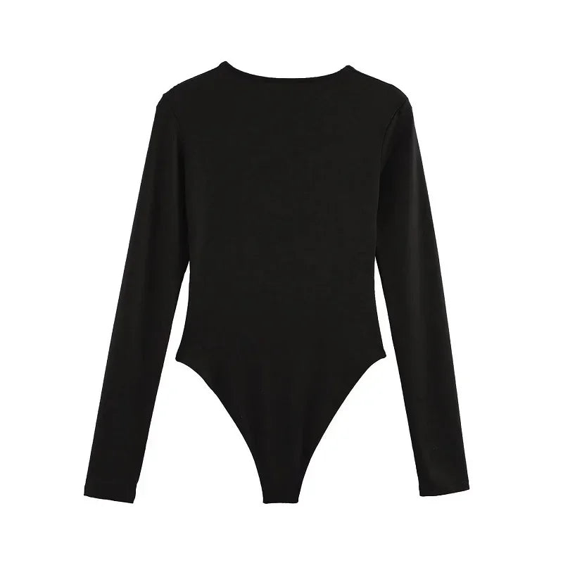 Black Bustier Bodys for Women Sexy Extreme Bodysuit Women Long Sleeve Bodysuits Woman One Pieces Summer Tops Woman 2025